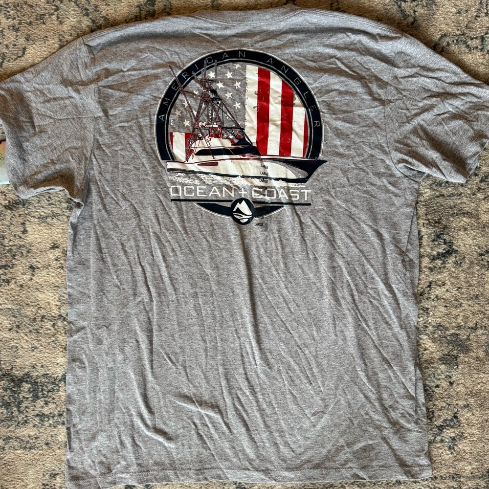 Men’s Large Short Sleeve American Angler Ocean+Coast Tshirt